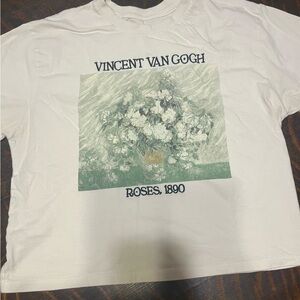 Vincent Van Gogh Roses, 1890 Cropped Graphic Tee